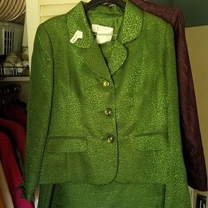 NWT green brocade Skirt Suit